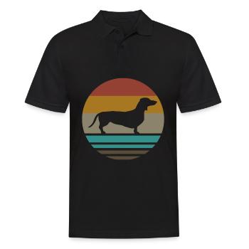 Teckel Rétro Cadeau - Polo Homme - noir - Devant - Kai (181cm)