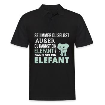 Elefant Elefanten Spruch Geschenk - Männer Poloshirt - Schwarz - Vorne - Kai (181cm)