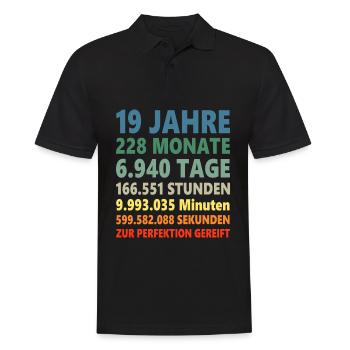 19 Jahre 19ter 19. Geburtstag Geschenk - Männer Poloshirt - Schwarz - Vorne - Kai (181cm)