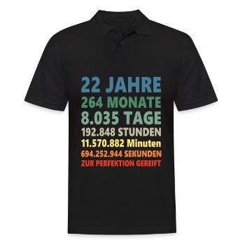 22ter 22 Jahre 22. Geburtstag Geschenk - Männer Poloshirt - Schwarz - Vorne - Kai (181cm)