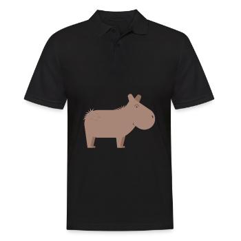 Capybara - Männer Poloshirt - Schwarz - Vorne - Kai (181cm)