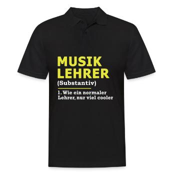 Musik Lehrer Musiklehrer Geschenk - Männer Poloshirt - Schwarz - Vorne - Kai (181cm)