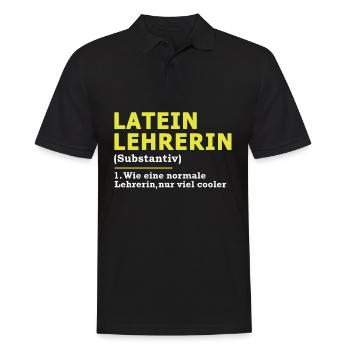 Latein Lehrerin Lateinlehrerin Spruch Geschenk - Männer Poloshirt - Schwarz - Vorne - Kai (181cm)