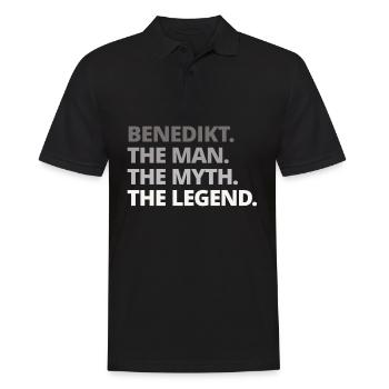 Benedikt Name Spruch Geschenk - Männer Poloshirt - Schwarz - Vorne - Kai (181cm)
