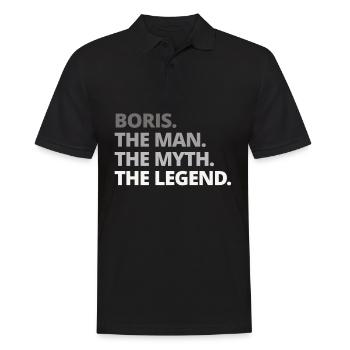 Nom de Boris disant cadeau - Polo Homme - noir - Devant - Kai (181cm)