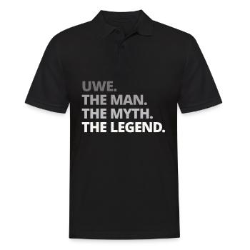 Uwe Spruch Geschenk - Männer Poloshirt - Schwarz - Vorne - Kai (181cm)