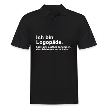 Logopäde Logopädie Spruch Geschenk - Männer Poloshirt - Schwarz - Vorne - Kai (181cm)