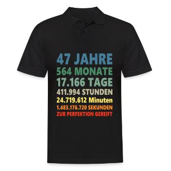 47e anniversaire 47 ans cadeau - Polo Homme - noir - Devant - Kai (181cm)