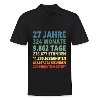 27. Geburtstag 27 Jahre 27ter Geburtstagsgeschenk - Männer Poloshirt - Schwarz - Vorne - Kai (181cm)