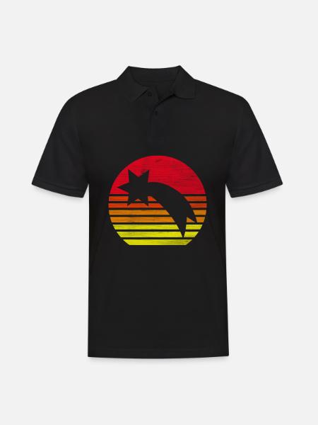 Retro Shooting Star Silhouette Gift - Men's Polo Shirt - black