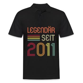 11ter Geburtstag Legendär Seit 2011 Geschenk - Männer Poloshirt - Schwarz - Vorne - Kai (181cm)