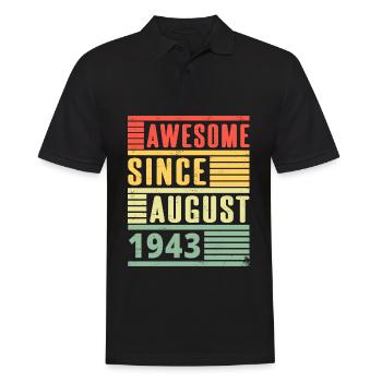 Awesome Since Août 1943 Cadeau anniversaire - Polo Homme - noir - Devant - Kai (181cm)