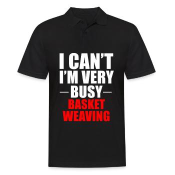 Basket weaving baskets braiding gift saying - Men's Polo Shirt - black - Front - Kai (181cm)