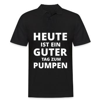 Pumpen Gym Kraftsport Muskelaufbau Spruch Geschenk - Männer Poloshirt - Schwarz - Vorne - Kai (181cm)