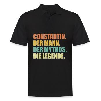 Constantin Name Mythos Legende Spruch Geschenk - Männer Poloshirt - Schwarz - Vorne - Kai (181cm)