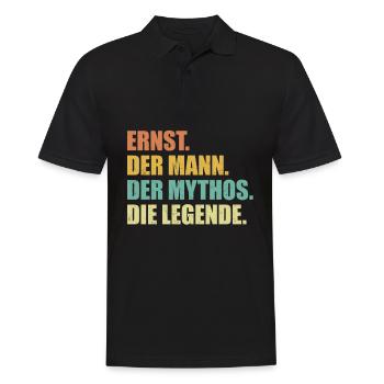 Ernst Name Mythos Legende Spruch Geschenk - Männer Poloshirt - Schwarz - Vorne - Kai (181cm)