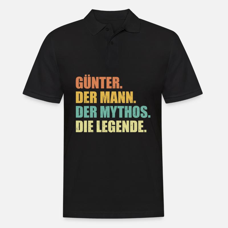 Günter Name Spruch Geschenk - Männer Poloshirt - Schwarz