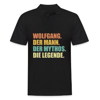 Wolfgang Name Mythos Legende Spruch Geschenk - Männer Poloshirt - Schwarz - Vorne - Kai (181cm)