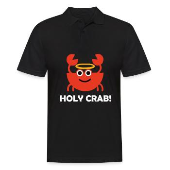 Holy Crab Krabbe Krebs Tier Schere Heiligenschein - Männer Poloshirt - Schwarz - Vorne - Kai (181cm)