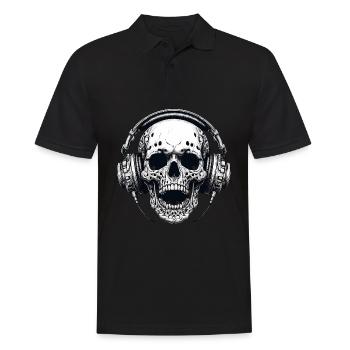 Skull Music Headphones Musicien Festival de Métal - Polo Homme - noir - Devant - Kai (181cm)