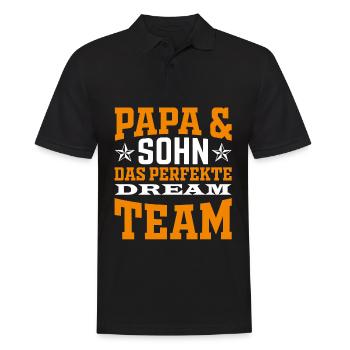 Vater und Sohn das perfekte Team Papa und Sohn - Männer Poloshirt - Schwarz - Vorne - Kai (181cm)