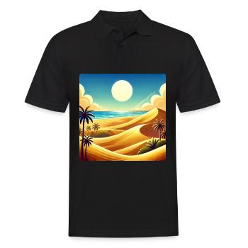 désert mer plage dunes de sable Gran Canaria - Polo Homme - noir - Devant - Kai (181cm)