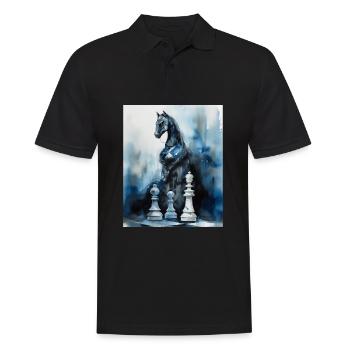 Blue Chess Knight a pris vie - Polo Homme - noir - Devant - Kai (181cm)