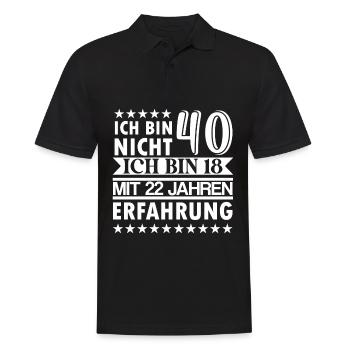 Ich bin nicht 40 ich bin 18 mit 22 Jahre Erfahrung - Männer Poloshirt - Schwarz - Vorne - Kai (181cm)