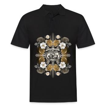 Jesus Christus, Heiliges Herz Jesu, Rosen-Dekor - Männer Poloshirt - Schwarz - Vorne - Kai (181cm)