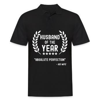 Ehemann des Jahres Verheiratet Lustig Ehefrau - Männer Poloshirt - Schwarz - Vorne - Kai (181cm)