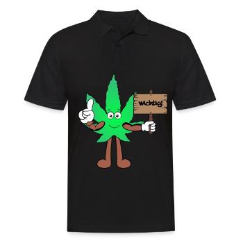 Der Bloom - Weed Cannabis Stoned Hanf Marihuana - Männer Poloshirt - Schwarz - Vorne - Kai (181cm)