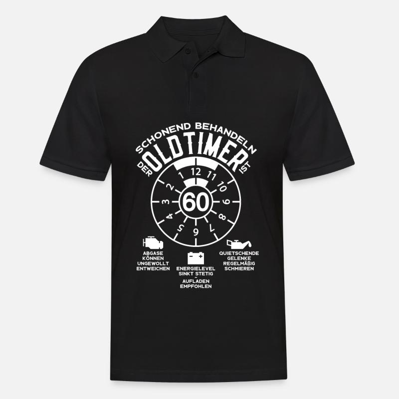 SCHONEND BEHANDELN 60. GEBURTSTAG 1963 OLDTIMER - Männer Poloshirt - Schwarz