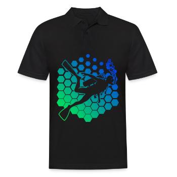 Men's Diving Scuba Diving Women's Free Dive - Men's Polo Shirt - black - Front - Kai (181cm)