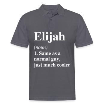 Elijah Definition Cool Name Saying Gift - Men's Polo Shirt - charcoal grey - Front - Nico (186cm)