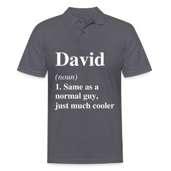 David Définition Cool Nom Dicton Cadeau - Polo Homme - charbon - Devant - Nico (186cm)