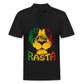 Rasta Lion Lionhead Reggae Rastafari Jamaica - Männer Poloshirt - Schwarz - Vorne - Kai (181cm)