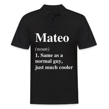 Mateo Définition Cool Nom Dicton Cadeau - Polo Homme - noir - Devant - Kai (181cm)
