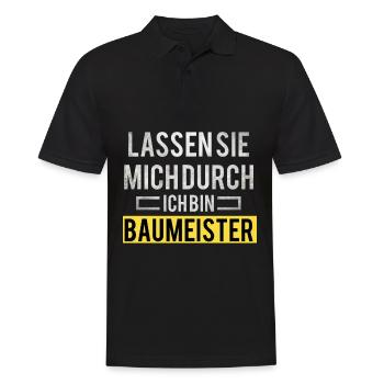 Lass mich durch ich bin Baumeister Berufe Handwerk - Männer Poloshirt - Schwarz - Vorne - Kai (181cm)