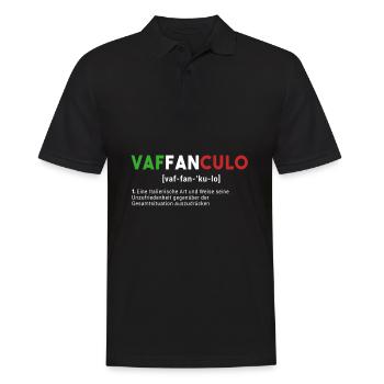 Vaffanculo Italien Humor lustiges Geschenk Italia - Männer Poloshirt - Schwarz - Vorne - Kai (181cm)