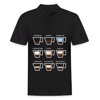 Coffee Lover Barista Cafe Minimalism Coffeeshop - Men's Polo Shirt - black - Front - Kai (181cm)