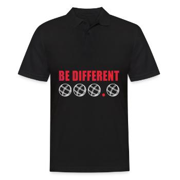 Boule Kugeln Be Different Lustige Boccia Sprüche - Männer Poloshirt - Schwarz - Vorne - Kai (181cm)