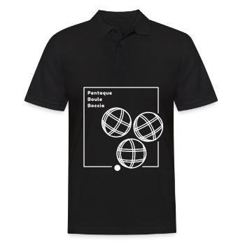 Pentaque Design Streetwear Boule Balls Association - Polo Homme - noir - Devant - Kai (181cm)