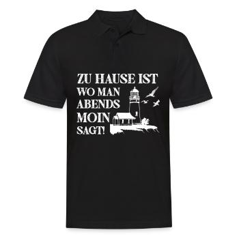 Zu Hause ist wo man Abends Moin Sagt - Männer Poloshirt - Schwarz - Vorne - Kai (181cm)