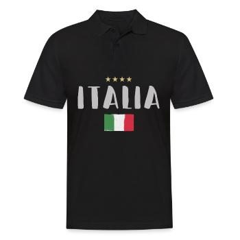 Italy Soccer Football Fan Shirt Flag - Men's Polo Shirt - black - Front - Kai (181cm)
