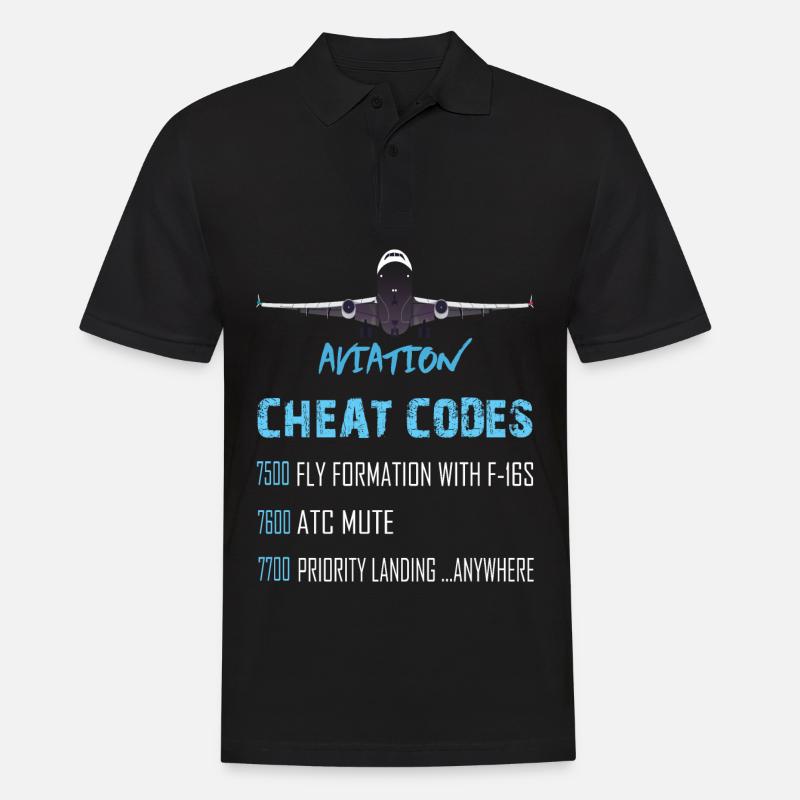 Aviation Cheat Codes - Männer Poloshirt - Schwarz