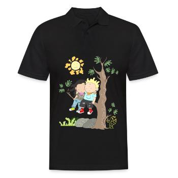 gros amour cher couple cadeau chemise - Polo Homme - noir - Devant - Kai (181cm)