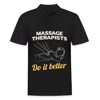 Idée cadeau pour les physiothérapeutes | Travail Profession professionnelle - Polo Homme - noir - Devant - Kai (181cm)