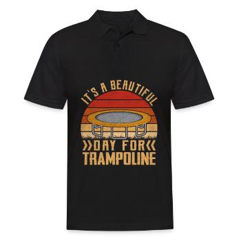 Es ist ein schöner Tag für Trampolin - Männer Poloshirt - Schwarz - Vorne - Kai (181cm)