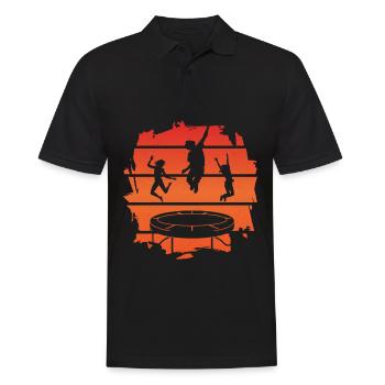 Trampoline - Men's Polo Shirt - black - Front - Kai (181cm)