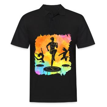 Trampolin - Männer Poloshirt - Schwarz - Vorne - Kai (181cm)